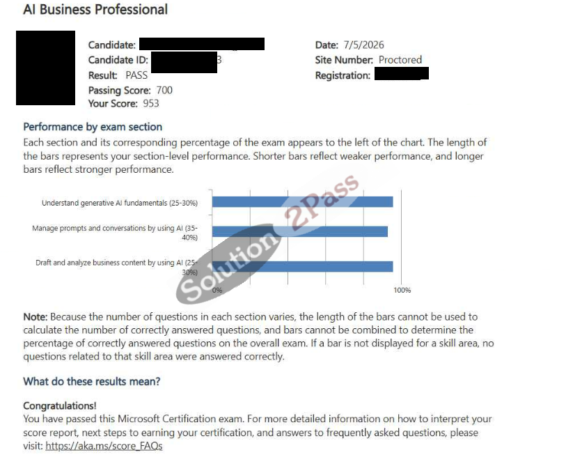 Validated AB-730 certification score card 1