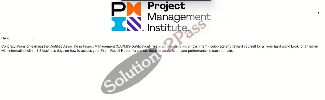 Validated CAPM certification score card 1