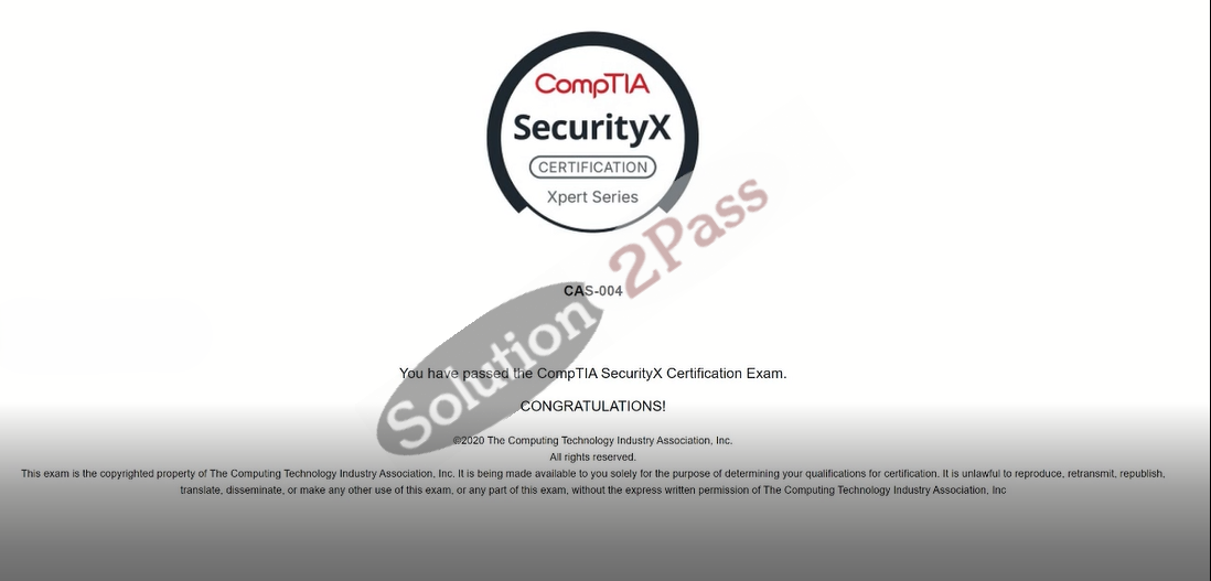 Validated CAS-004 certification score card 3