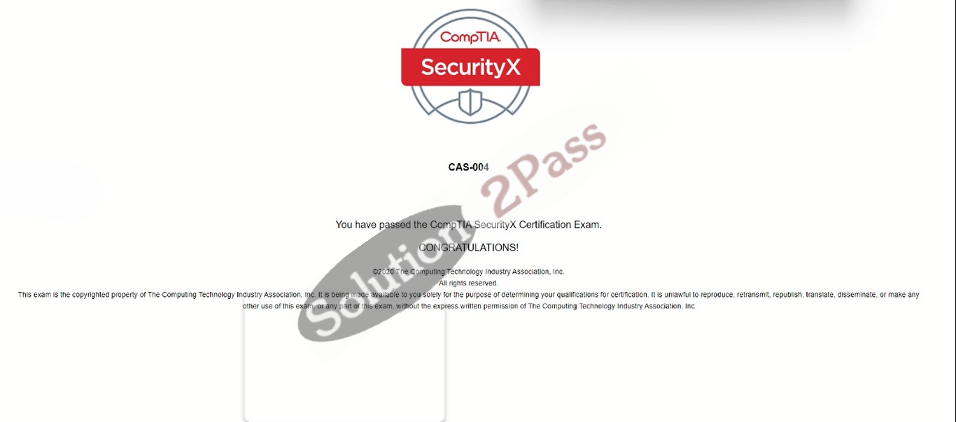 Validated CAS-004 certification score card 2