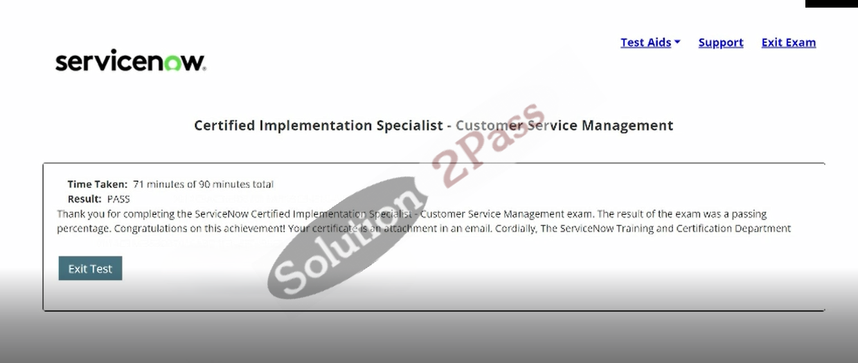Validated CIS-CSM certification score card 1