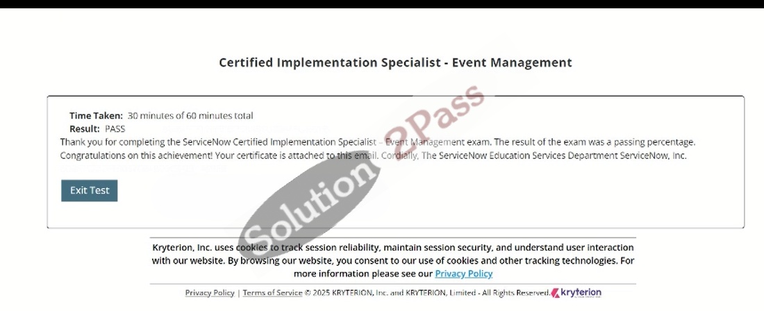 Validated CIS-EM certification score card 1