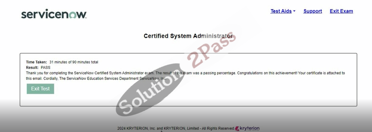 Validated CSA certification score card 1