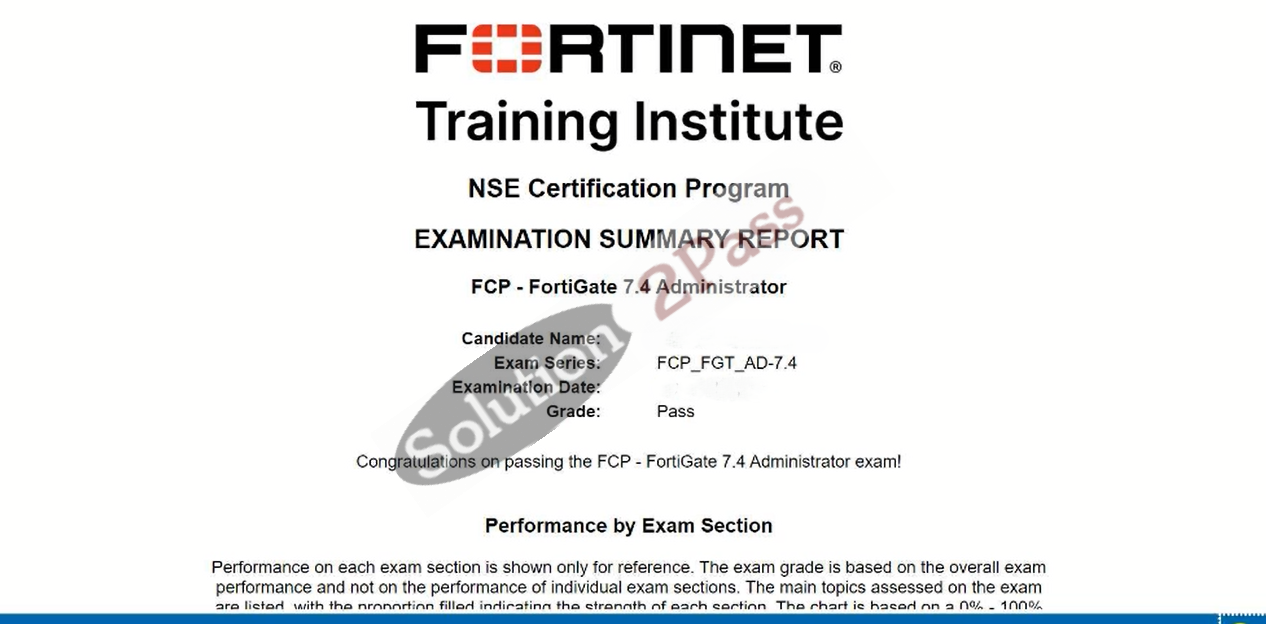 Validated FCP_FGT_AD-7.4 certification score card 2