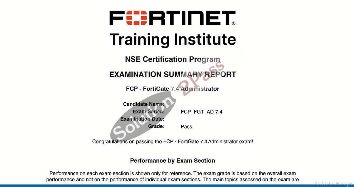 Validated FCP_FGT_AD-7.4 certification score card 3