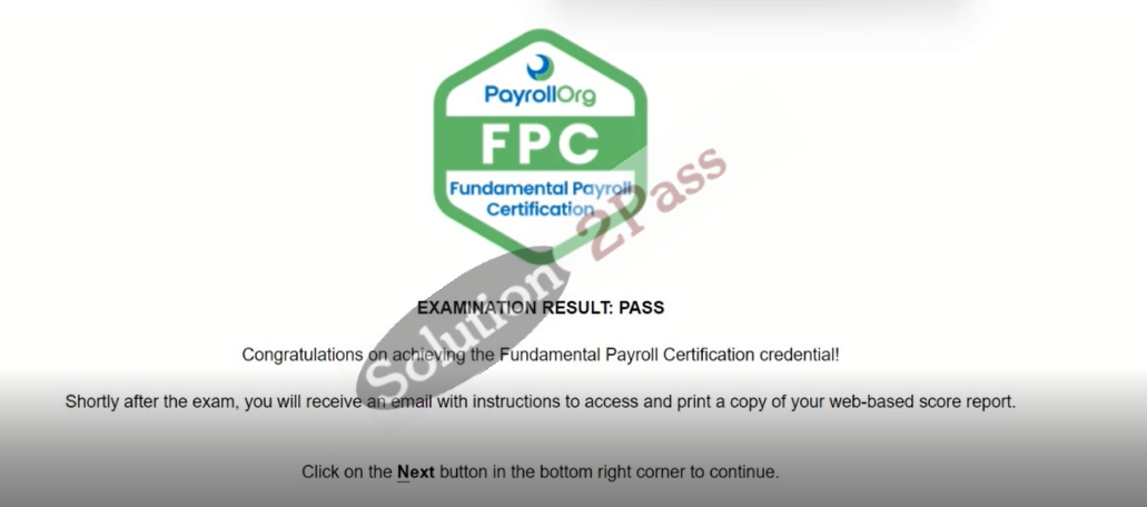 Validated FPC-Remote certification score card 1