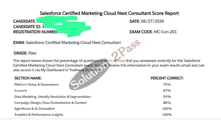 Validated MC-Con-201 certification score card 1