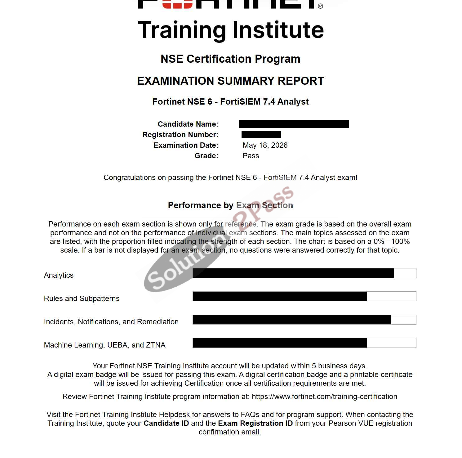 Validated NSE6_FSM_AN-7.4 certification score card 1