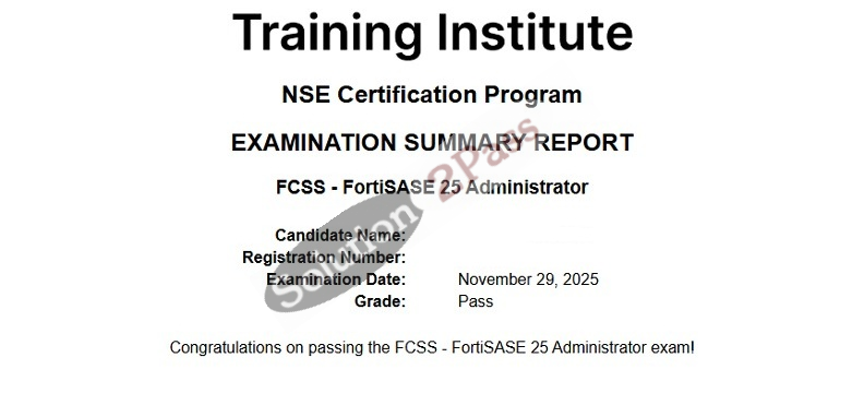 Validated NSE7_SSE_AD-25 certification score card 5