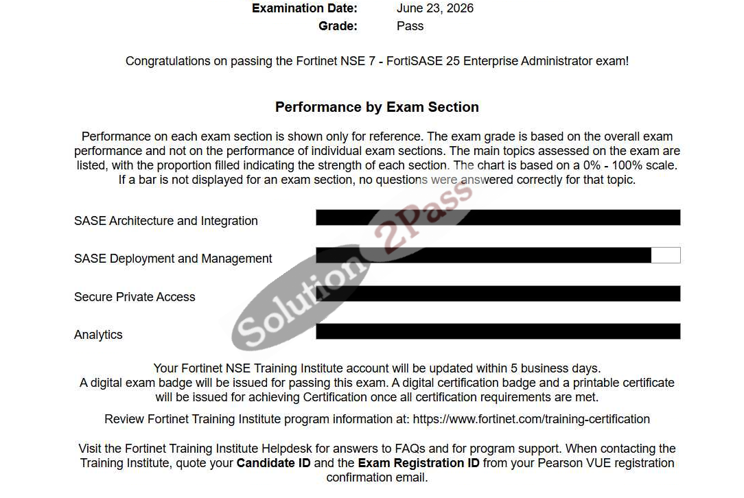 Validated NSE7_SSE_AD-25 certification score card 3
