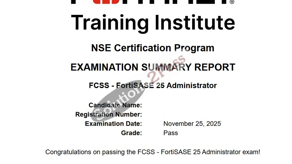 Validated NSE7_SSE_AD-25 certification score card 4