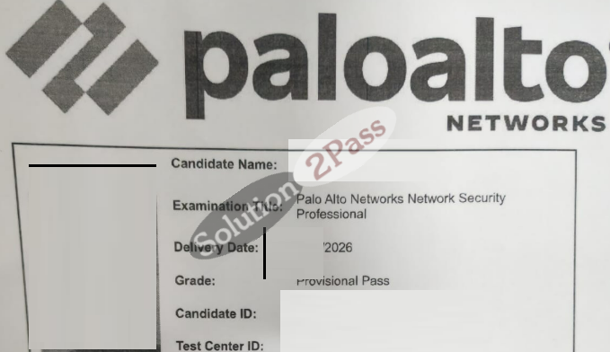 Validated NetSec-Pro certification score card 2