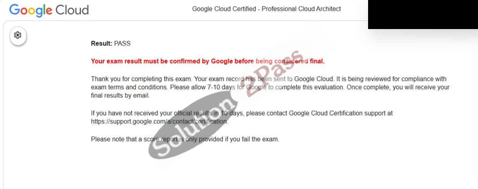 Validated Professional-Cloud-Architect certification score card 3