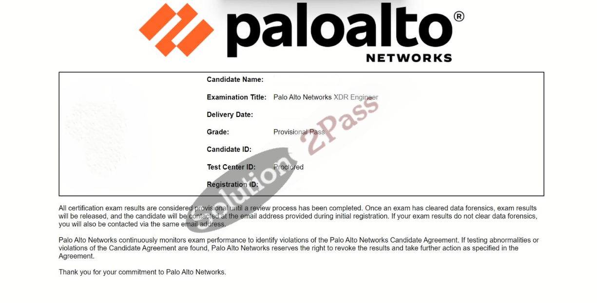 Validated XDR-Engineer certification score card 1
